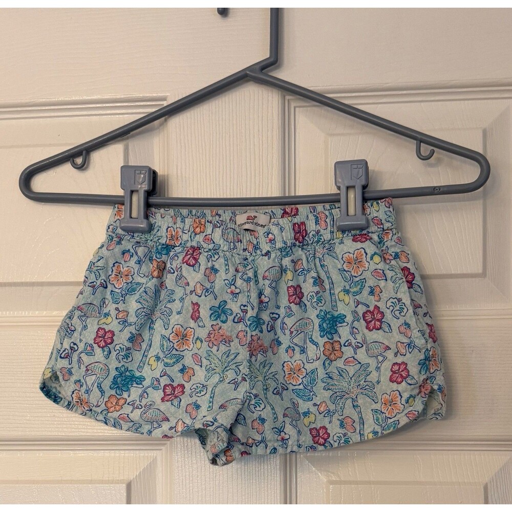 Vineyard Vines Flamingo Flock Palm Trees Girls Shorts Super Cute XS Extra Small